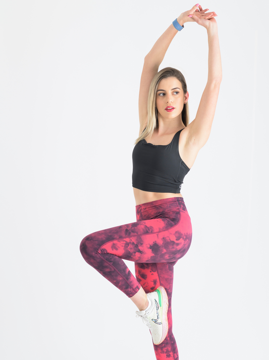 Tie Dye Leggings Red